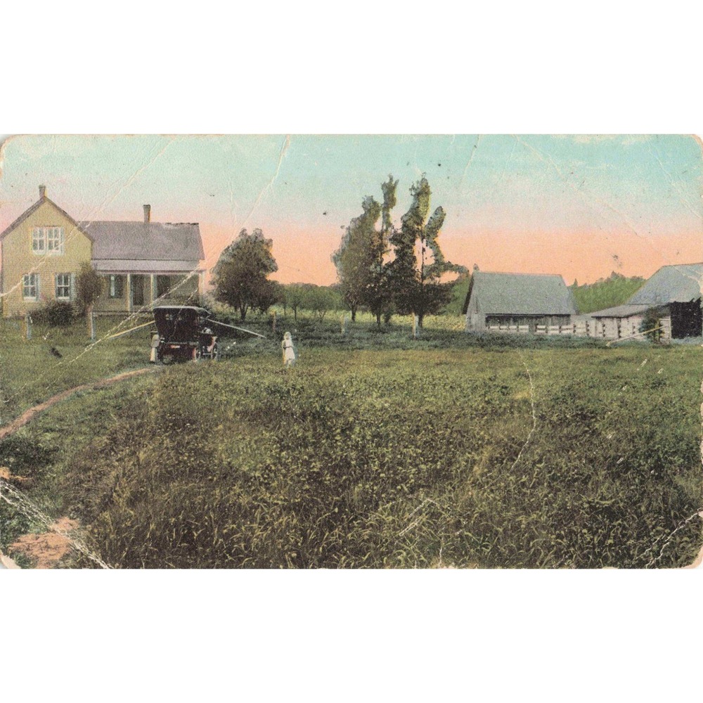 Antique Merrill Wisconsin 80 Acre Farm Postcard Ev Luth Colonization Co Barn - Picture 1 of 2